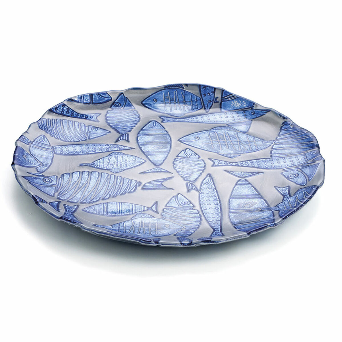 Platt skål Quid Mar De Viento Blå Glas Ø 32 cm (6 antal) (Pack 6x) - 3