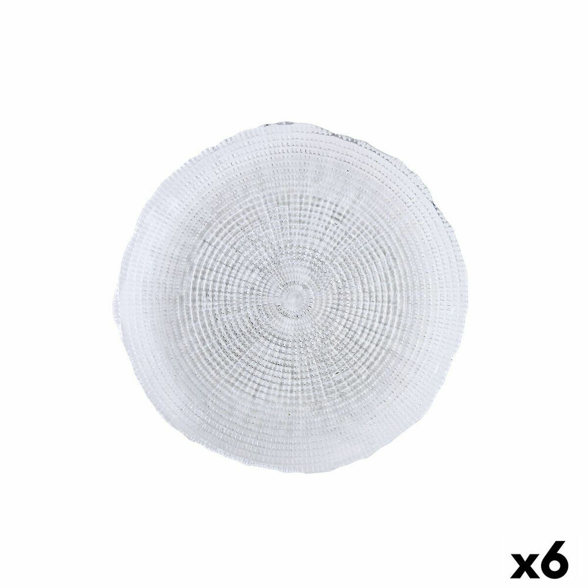 Platt skål Quid Boreal Transparent Glas Ø 21 cm (6 antal) (Pack 6x) - 4