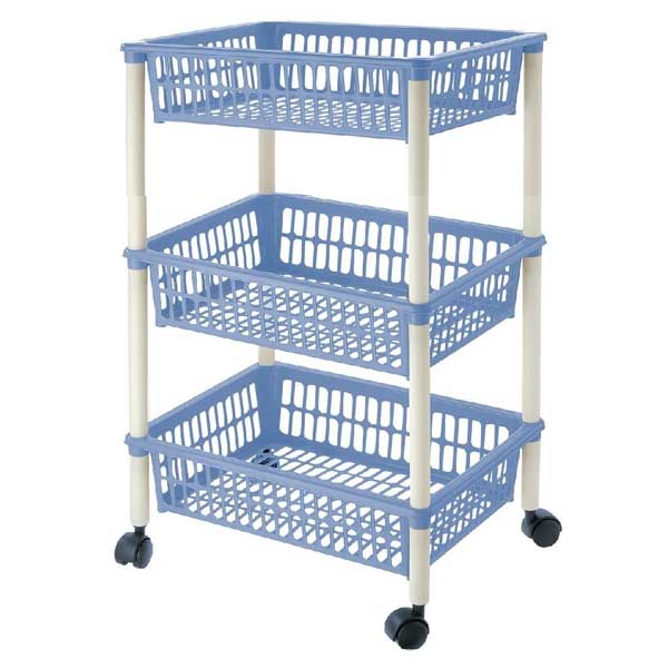 Grönsaksvagn Tontarelli Avtagbar Plast 3 Lådor (40 X 29 x 62 cm), Färg: Blå - 2