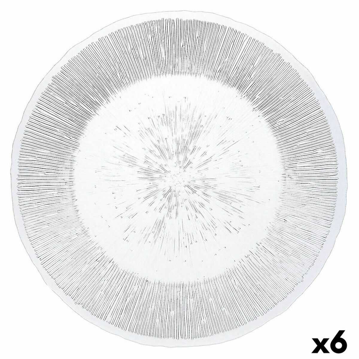 Platt skål Quid Lonja Transparent Glas (6 antal) (Pack 6x) - 6