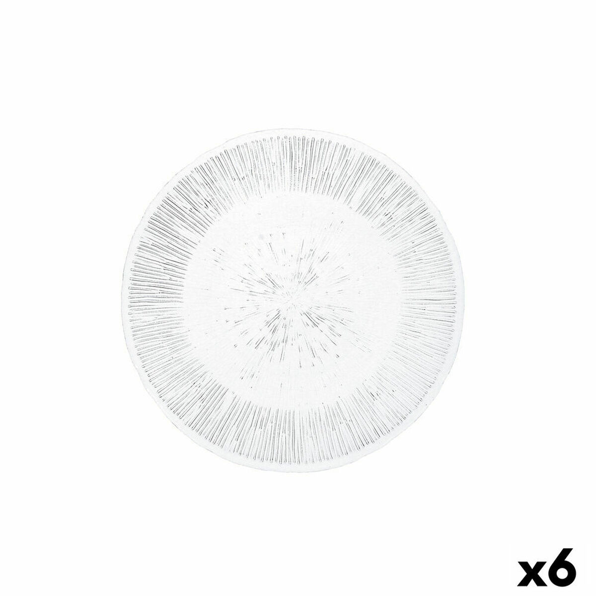 Platt skål Quid Lonja Transparent Glas Ø 21 cm (6 antal) (Pack 6x) - 4