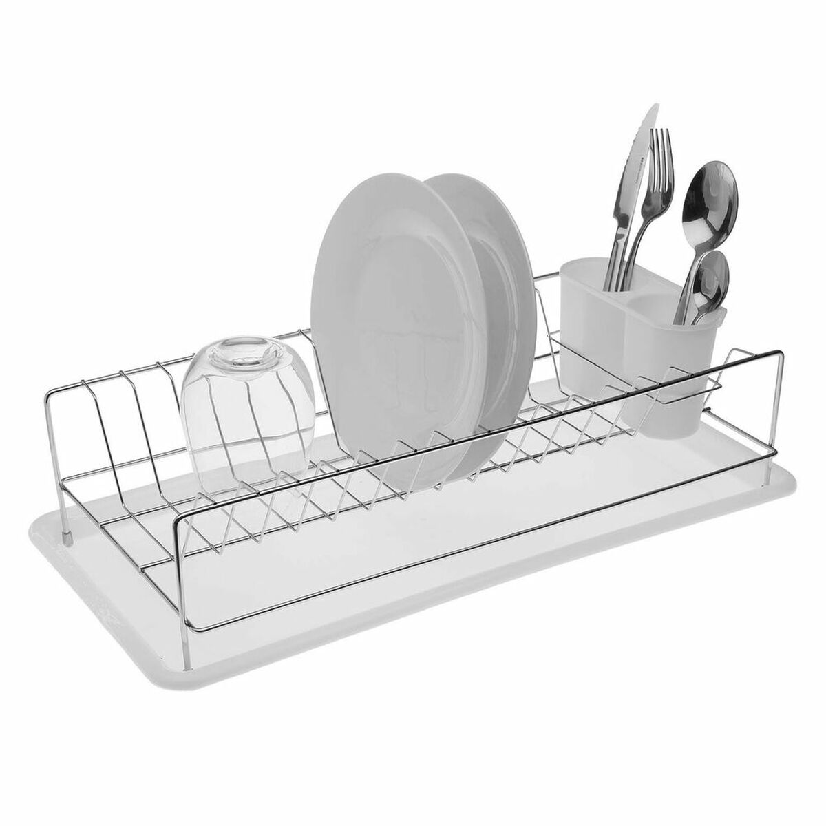 Diskställ Versa Tallrikar Vit Längd Stål Järn polypropen (24,7 x 11,6 x 50,5 cm) - 2