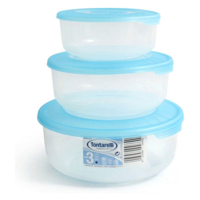 Lunchlådor, set 3 Tontarelli (0,5 - 1 - 2 L) ø 19,3 x 8,4 cm (3 antal), Färg: Korall - 10