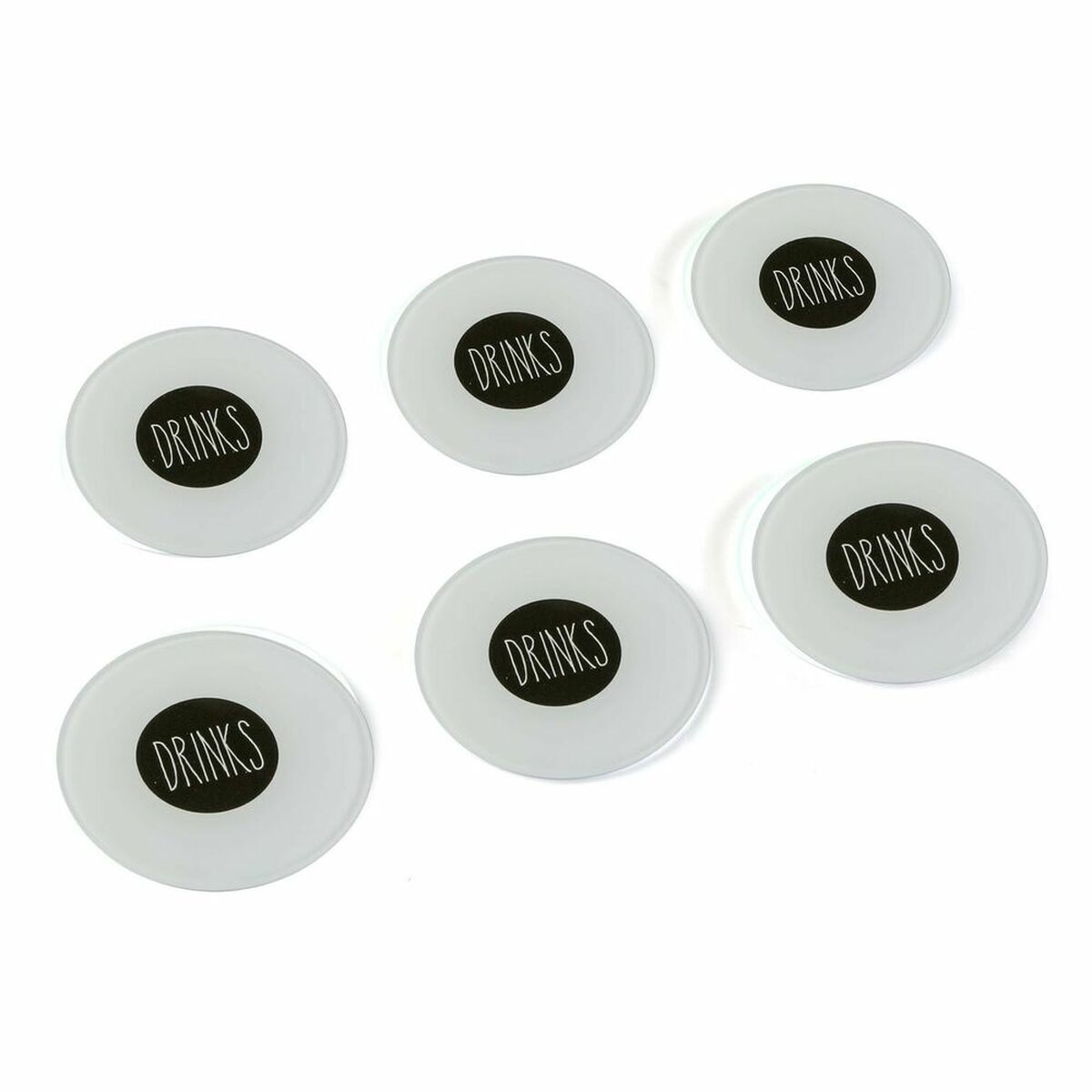 Underlägg Versa Drinks Minimalistisk Glas (6 Delar) (11 x 11 x 4 cm) (6 pcs) - 2