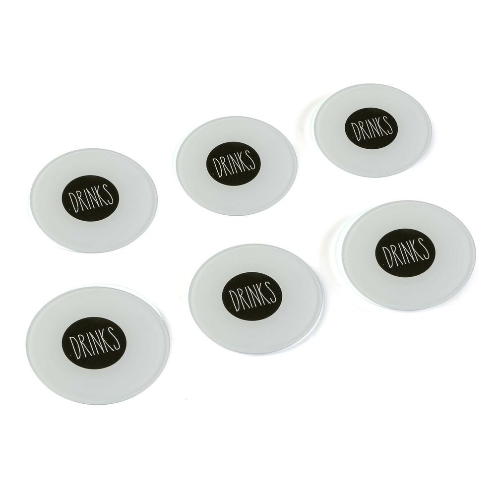 Underlägg Versa Drinks Minimalistisk Glas (6 Delar) (11 x 11 x 4 cm) (6 pcs)