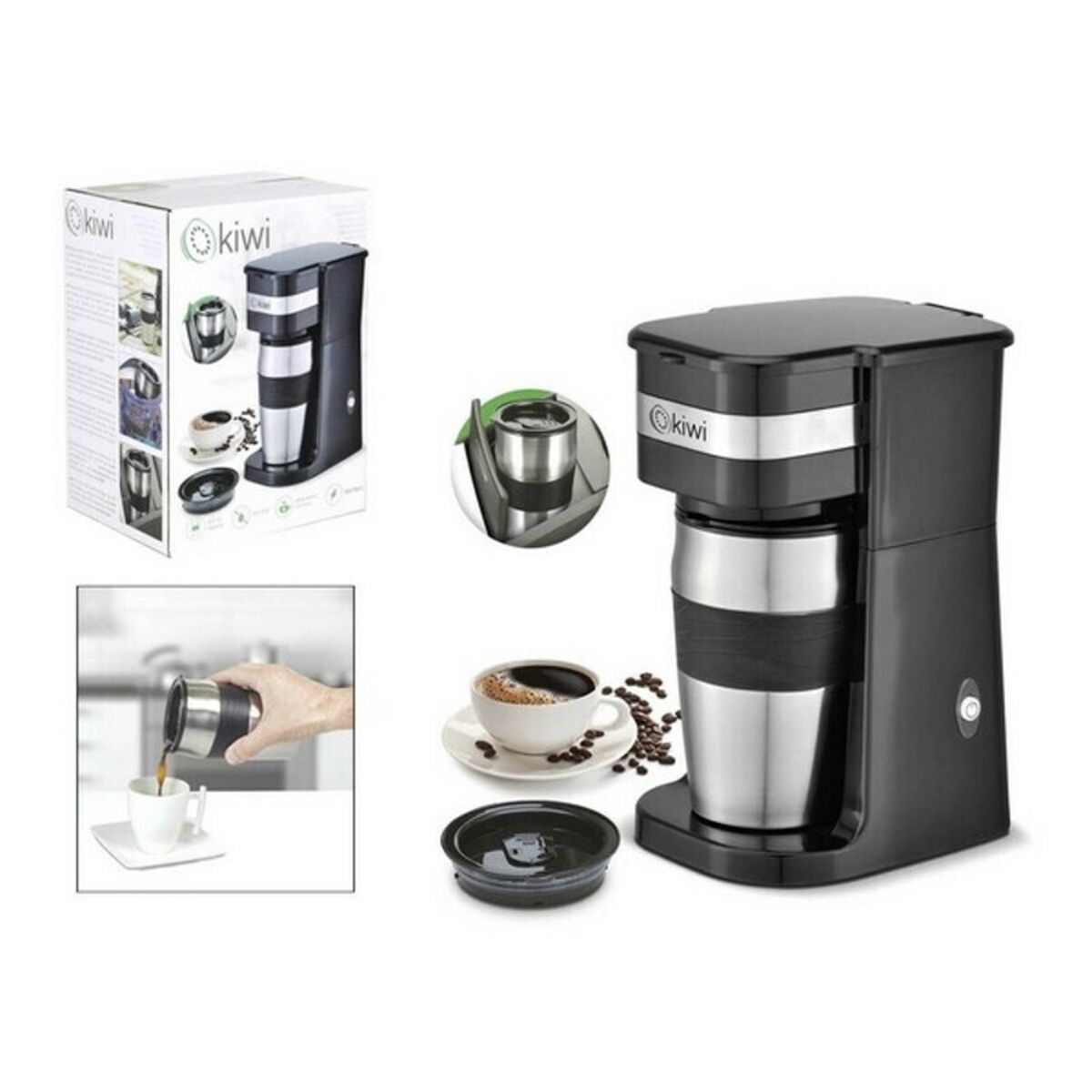 Kaffebryggare Kiwi KCM-7505 420 ml 750W Svart - 3