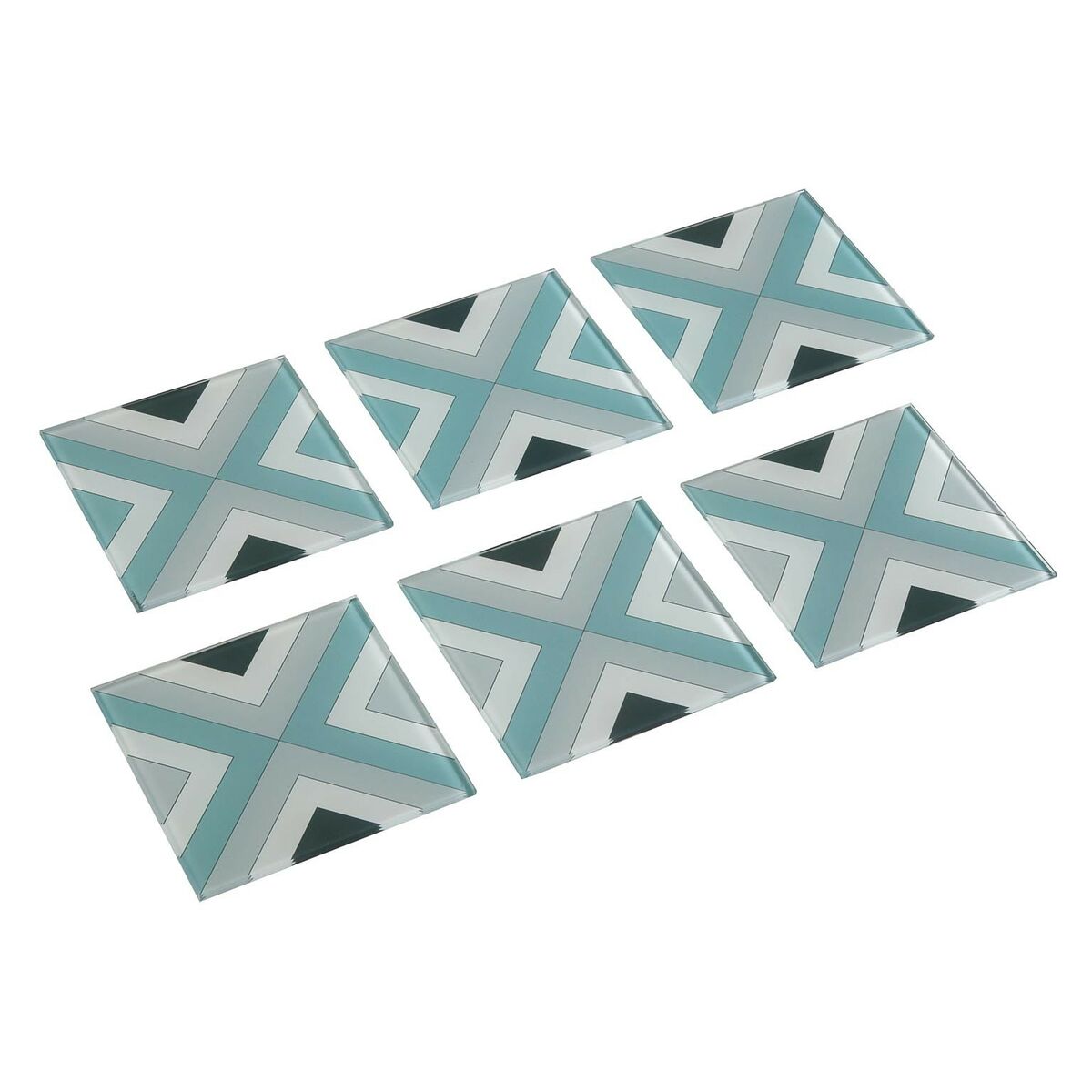 Underlägg Versa Dunard Glas (6 Delar) (0,6 x 10 x 10 cm) - 2