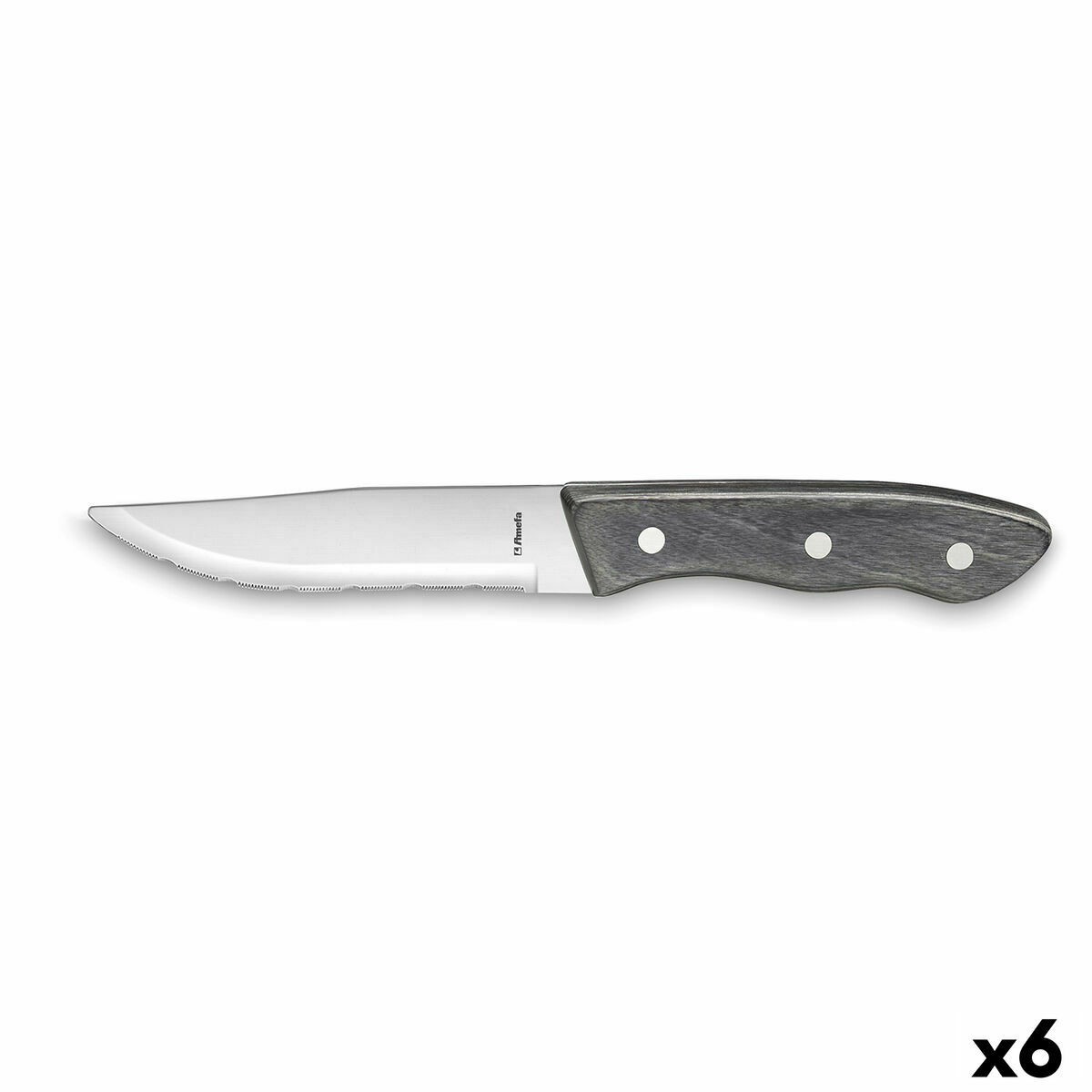 Kotlettkniv Amefa Hercule Brun Metall 6 antal 25 cm (Pack 6x) - 6