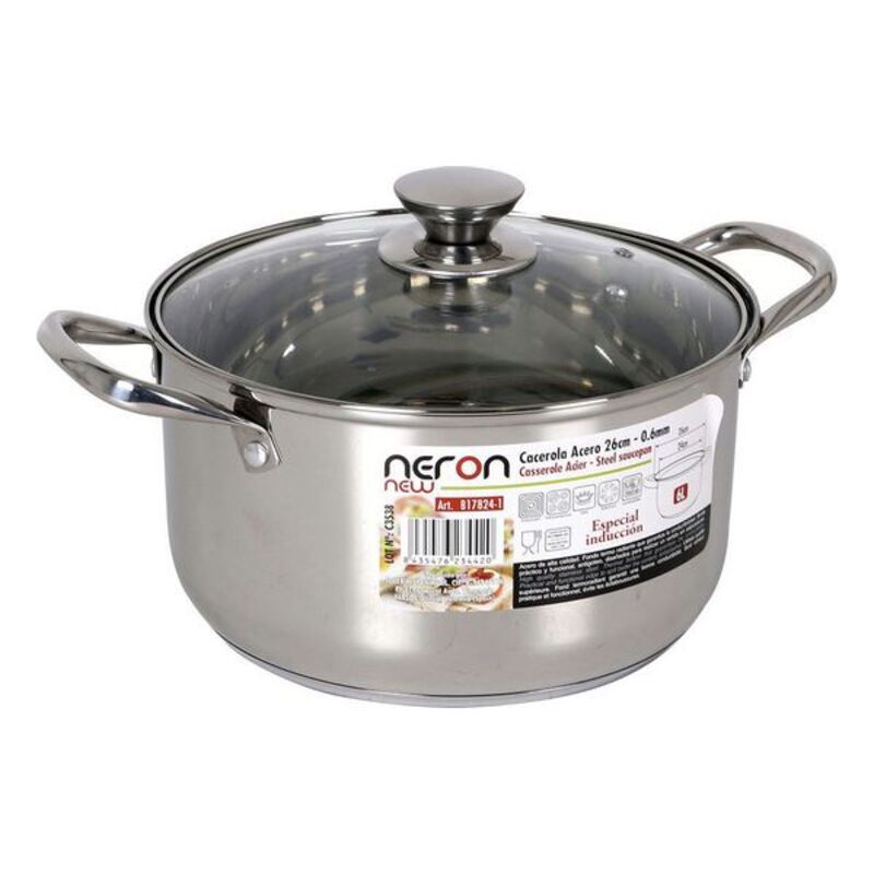 Kastrull med lock Quttin New Neron Stål Induktionshäll, Mått: Ø 24 cm - 2