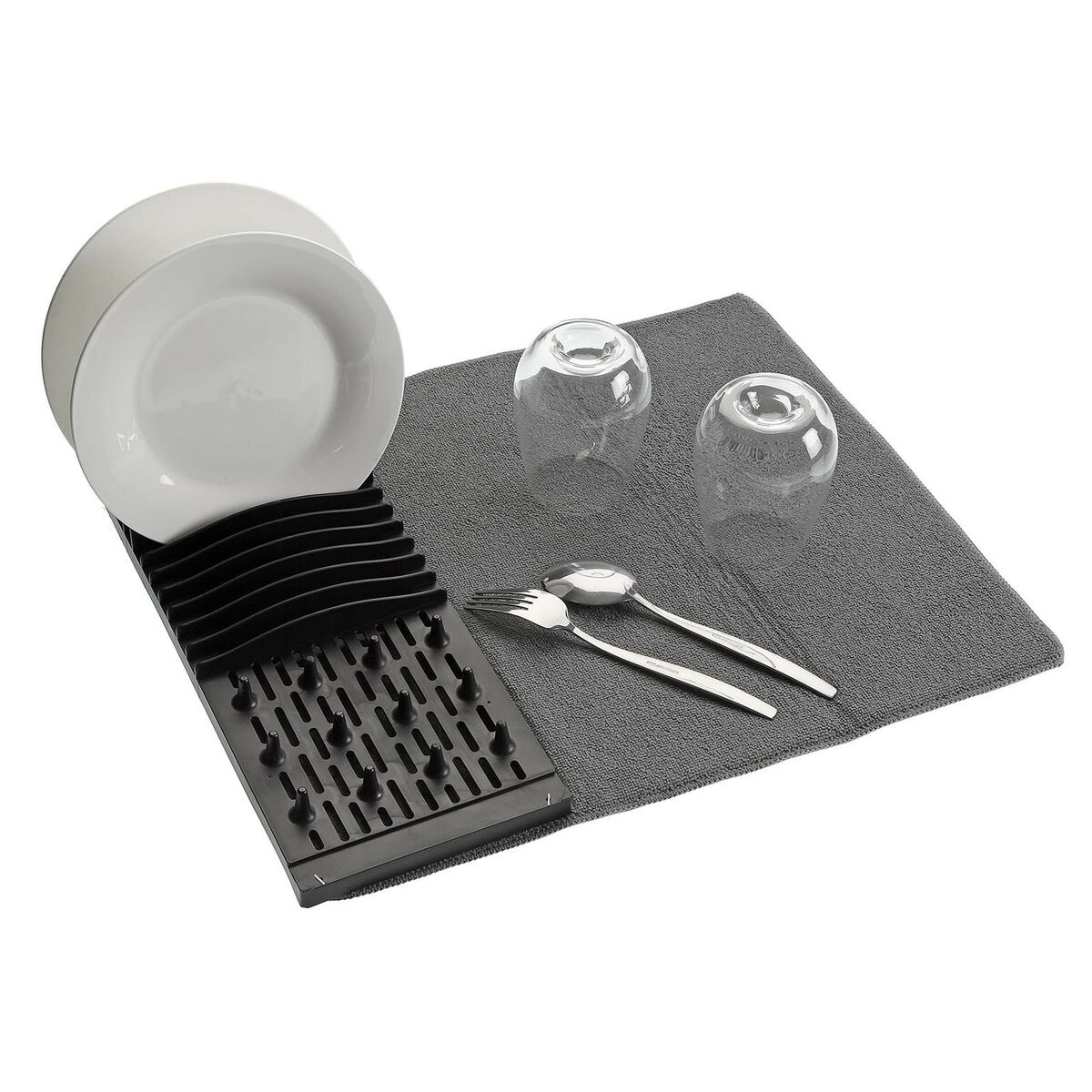 Diskställ Versa W Svart Vit polypropen (16 x 4 x 40 cm) - 3