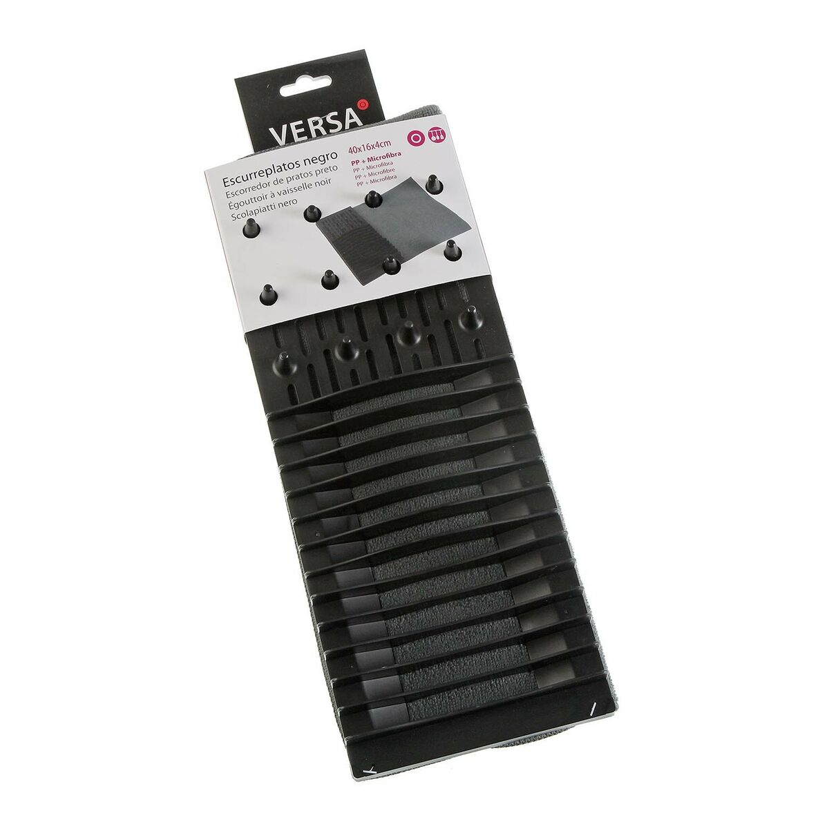 Diskställ Versa W Svart Vit polypropen (16 x 4 x 40 cm) - 2