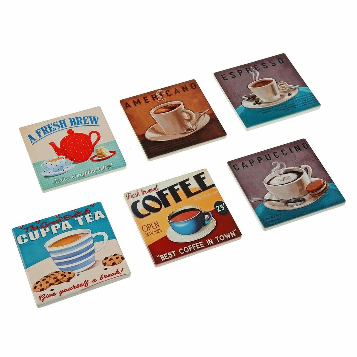 Underlägg Versa Cofee (10 x 10 cm) (6 Delar) - 2