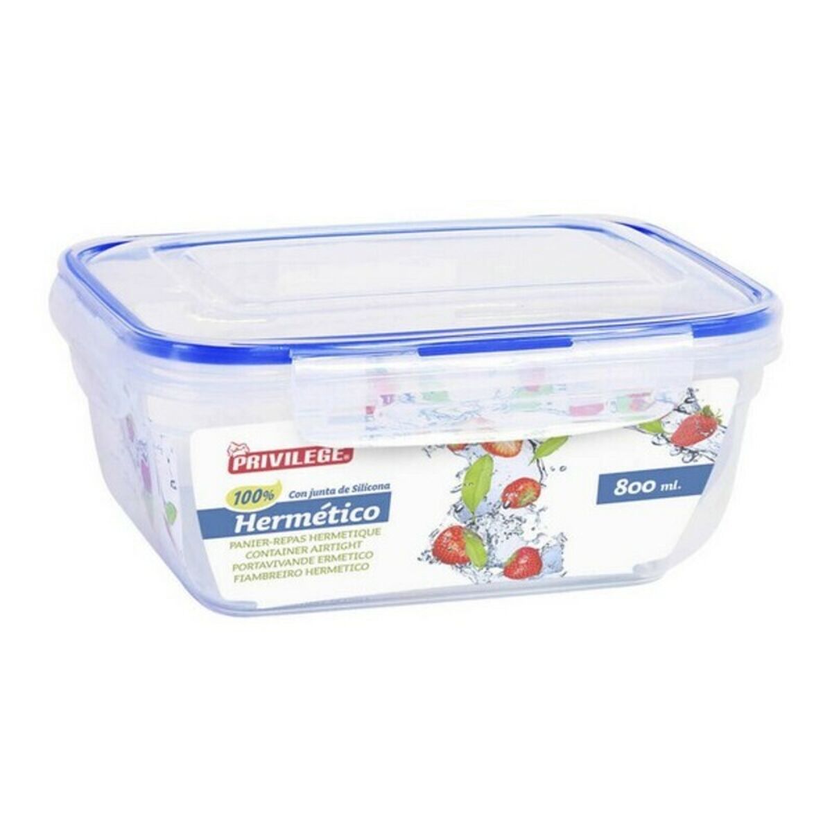 Hermetisk matlåda Privilege Rektangulär, Kapacitet: 800 ml - 12