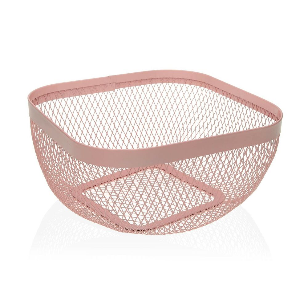 Fruktskål Versa Rosa Metall Stål (26,5 x 12,5 x 26,5 cm)