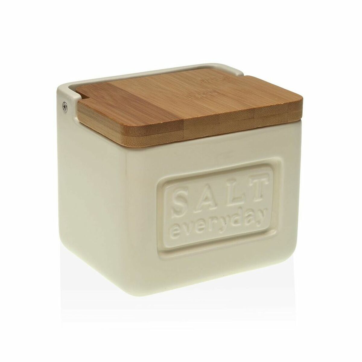 Saltkar med lock Versa Everyday Keramik Bambu