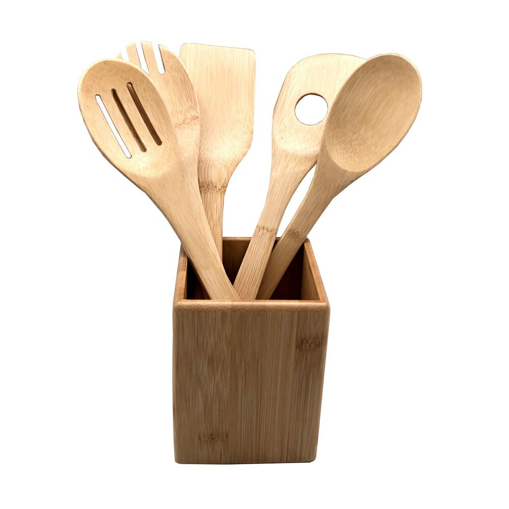 Kruka för köksredskap Versa Bambu (10 x 13,5 x 10 cm)