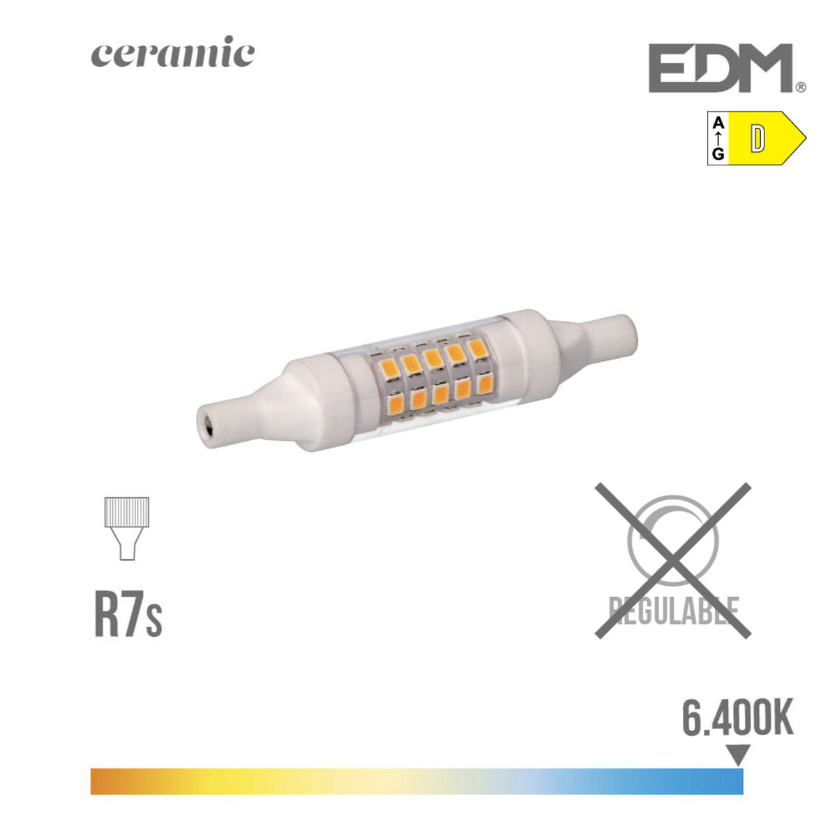 LED-lampa EDM D 5,5 W R7s 600 lm (6400K)
