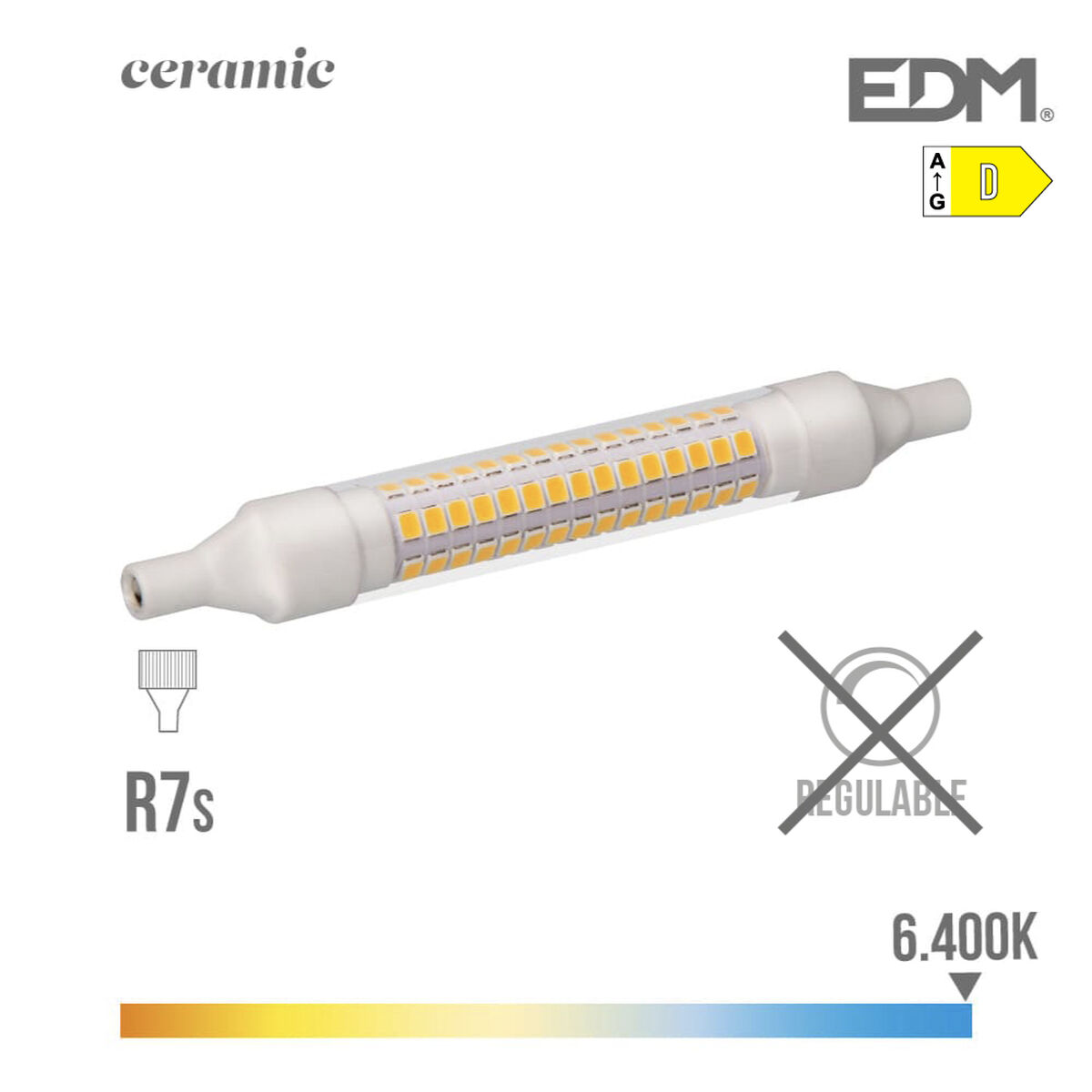 LED-lampa EDM 1,5 x 11,8 cm D 9 W R7s 1100 Lm (6400 K)