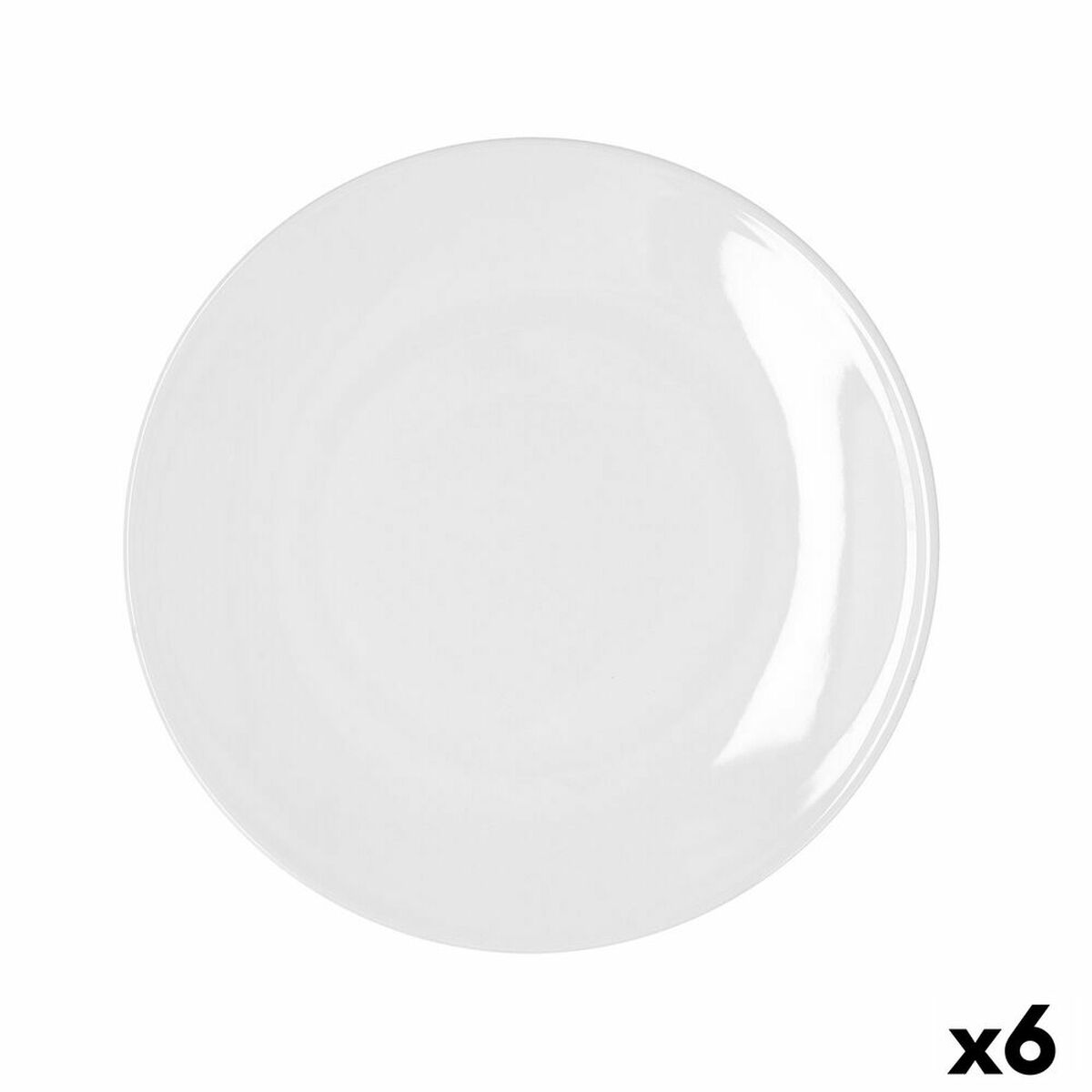 Platt skål Bidasoa Glacial Coupe Vit Keramik 25 cm (6 antal) (Pack 6x) - 4