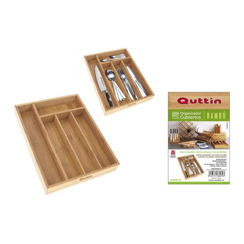 Cutlery Organiser Quttin Bambu (34 X 26 x 4 cm) - 2