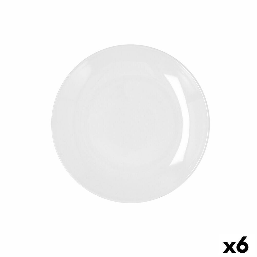 Platt skål Bidasoa Glacial Coupe Vit Keramik Ø 21 cm (6 antal) (Pack 6x) - 3