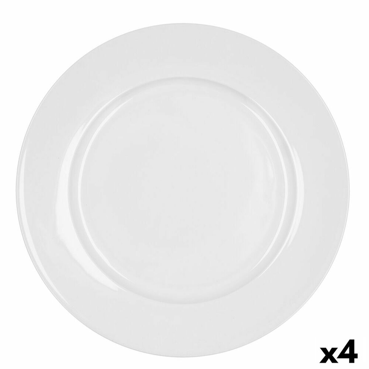 Platt skål Bidasoa Glacial Ala Ancha Vit Keramik Ø 30 cm (4 antal) (Pack 4x) - 2