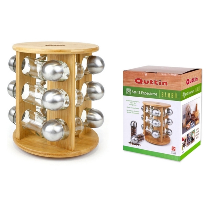 Kryddhylla i bambu Quttin (12 pcs) (19 x 19 x 23 cm) - 2
