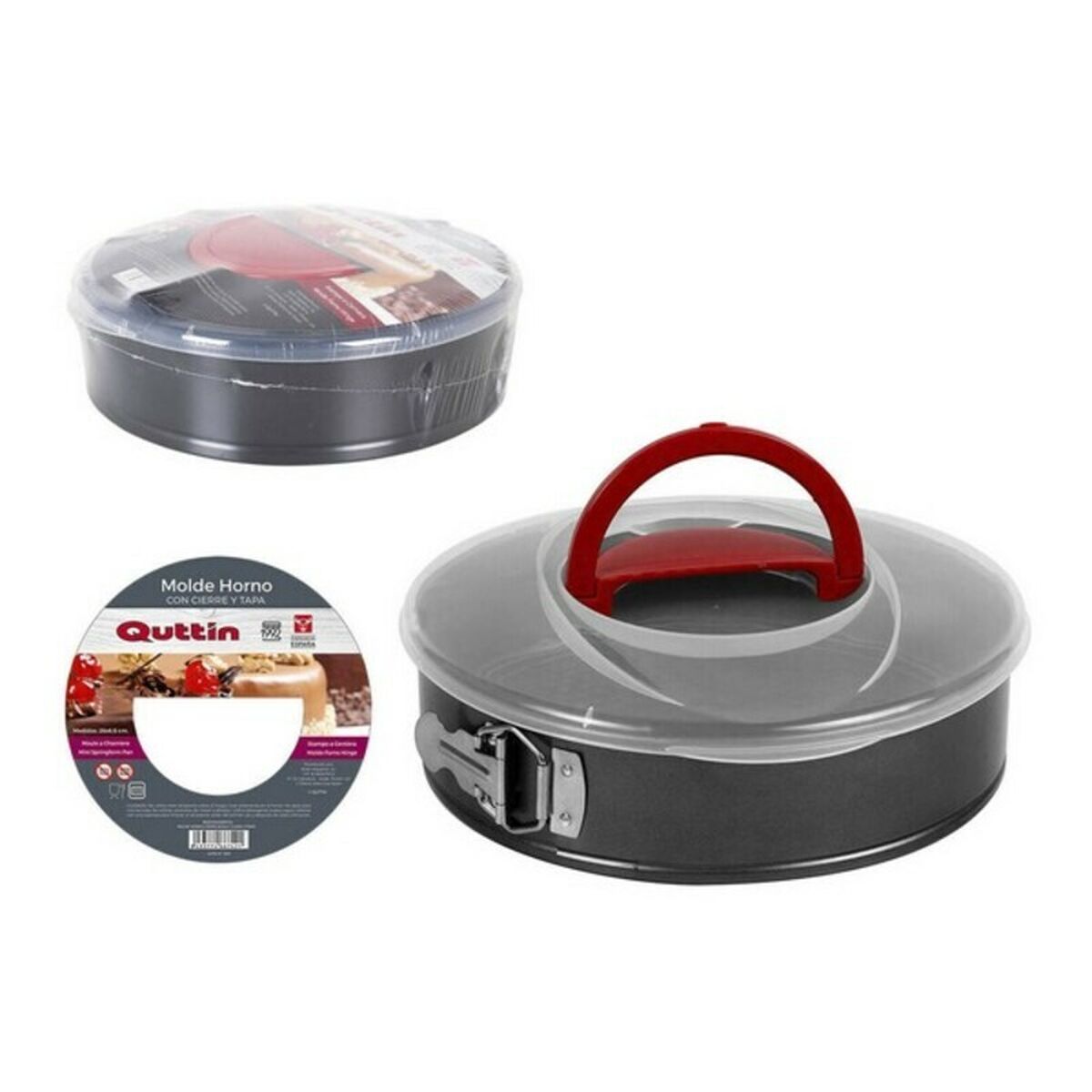 Avtagbar form Quttin Kolstål Rund Med lock Svart - 3