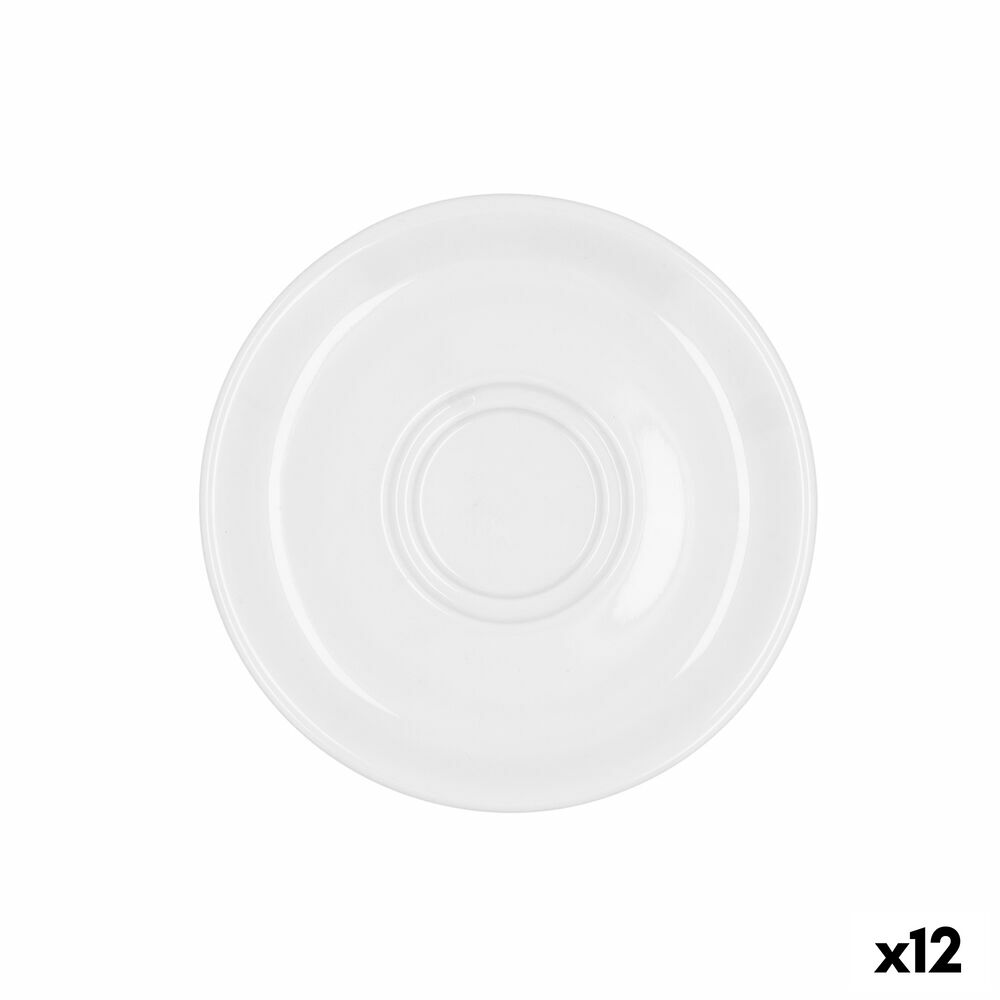 Platt skål Bidasoa Glacial Kaffe/ Café 100-180 ml Vit Keramik (12 antal) (Pack 12x) - 2