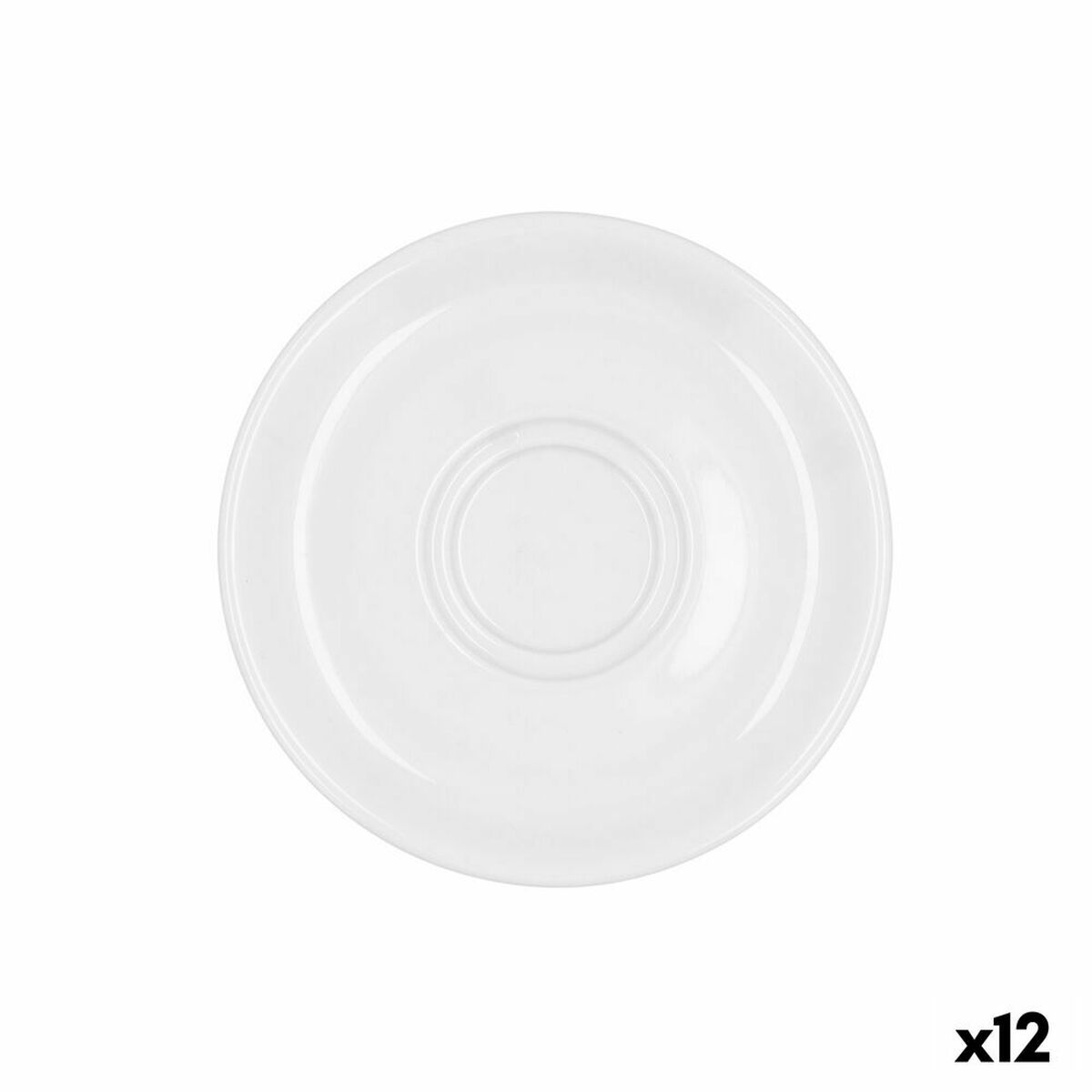 Platt skål Bidasoa Glacial Kaffe/ Café 100-180 ml Vit Keramik (12 antal) (Pack 12x) - 4