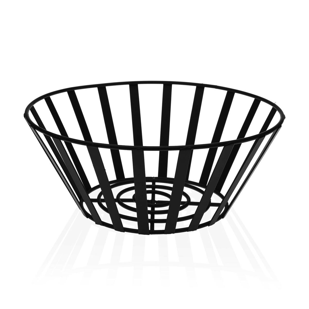 Fruktskål Versa Silvrig Svart Stål (25 x 10 x 25 cm)