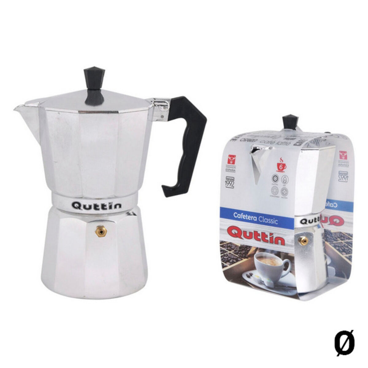 Italiensk Kaffepanna Quttin Aluminium Rostfritt stål, Kapacitet: 12 koppar - 5