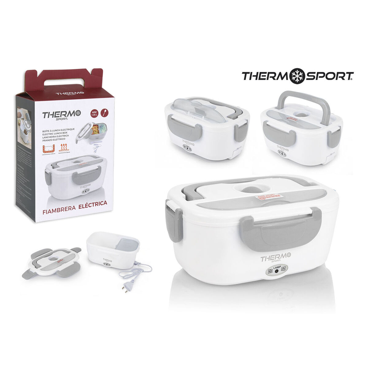 Elektrisk lunchbox Quttin 88459 1,05 L Grå 23 x 17 x 10 cm - 4