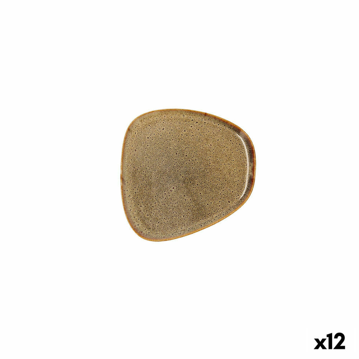 Platt skål Bidasoa Ikonic Brun Keramik 14 x 13,6 x 0,8 cm (12 antal) (Pack 12x) - 2
