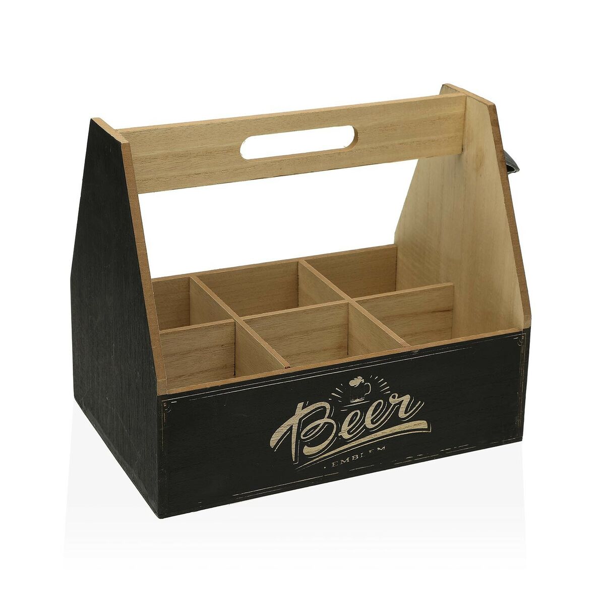 Flaskhållare Versa 6 flaskor 18 x 5 x 18 cm Metall Trä MDF
