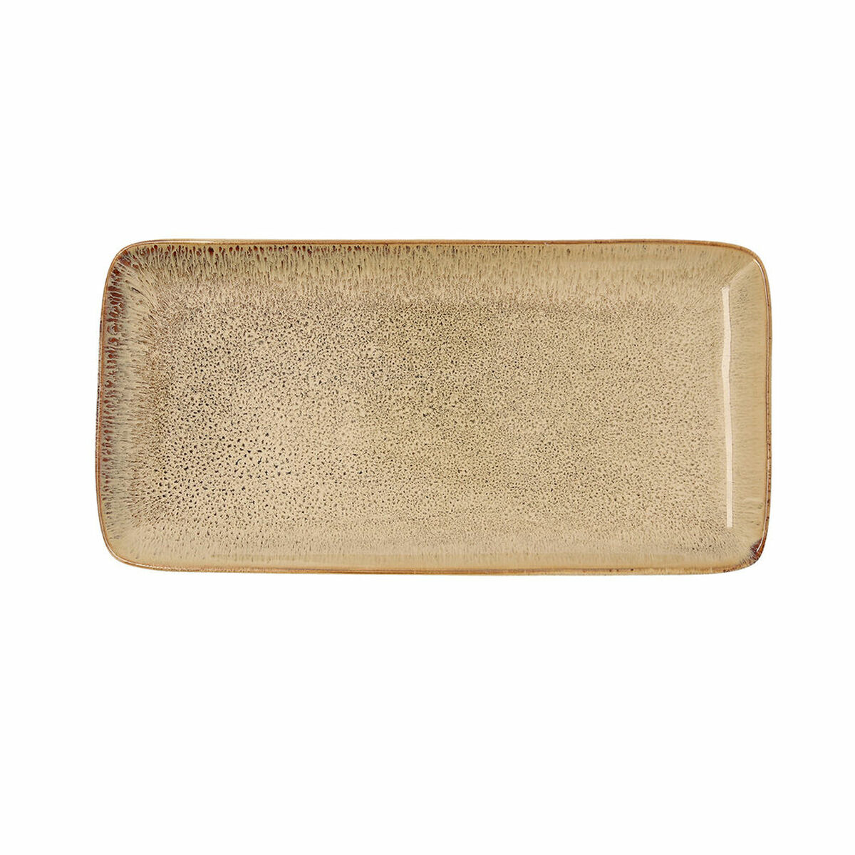Servingsfat Bidasoa Ikonic Keramik Brun (28 x 14 cm) (Pack 4x)