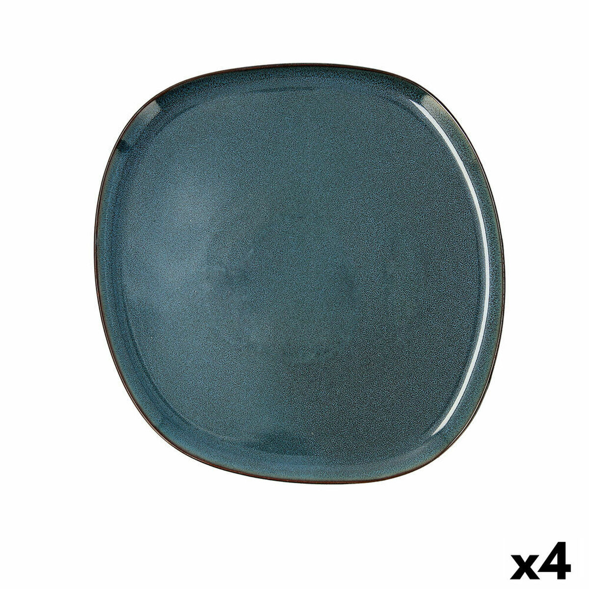 Platt skål Bidasoa Ikonic Blå Keramik 26,5 x 25,7 x 1,5 cm (4 antal) (Pack 4x) - 3