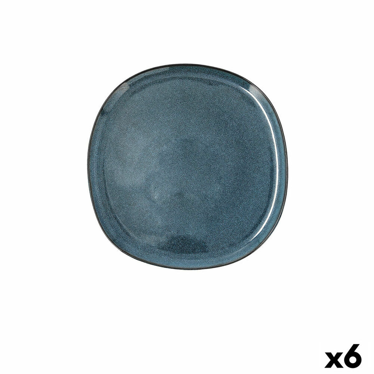 Platt skål Bidasoa Ikonic Blå Keramik 20,2 x 19,7 x 1,3 cm (6 antal) (Pack 6x) - 3
