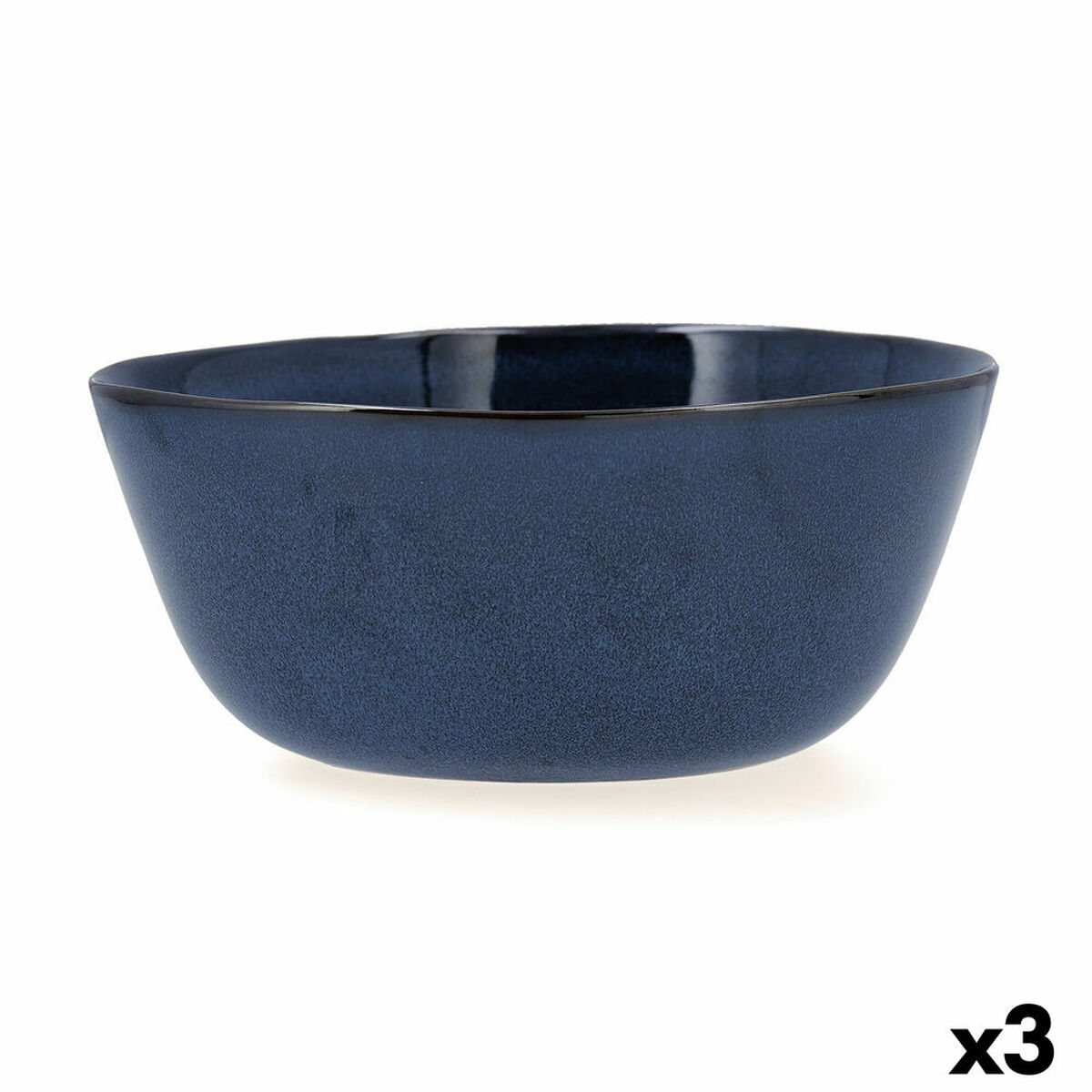 Salladsskål Bidasoa Ikonic Keramik Blå (20 x 19,5 x 8,5 cm) (Pack 3x) - 2