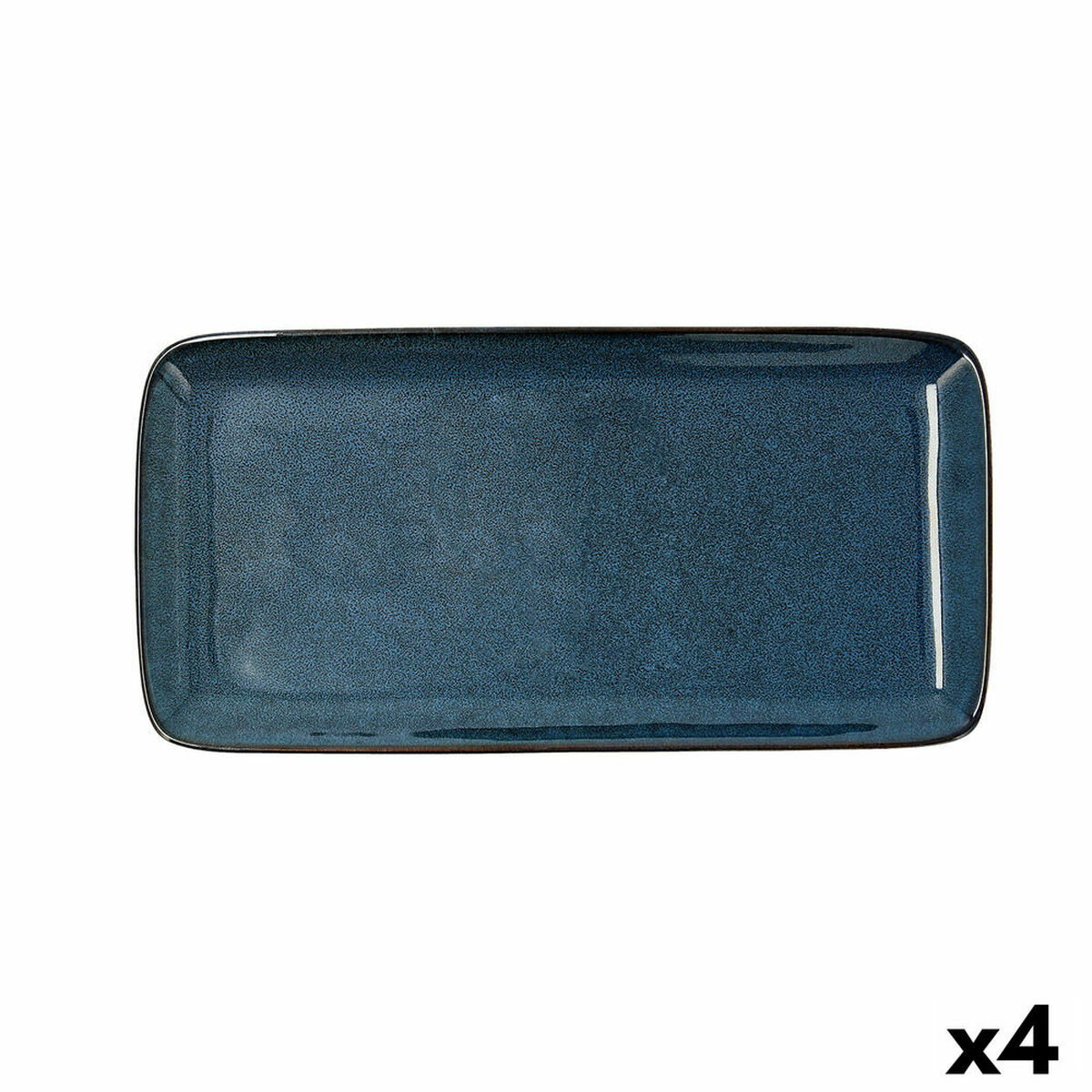 Servingsfat Bidasoa Ikonic Keramik Blå (28 x 14 cm) (Pack 4x) - 3