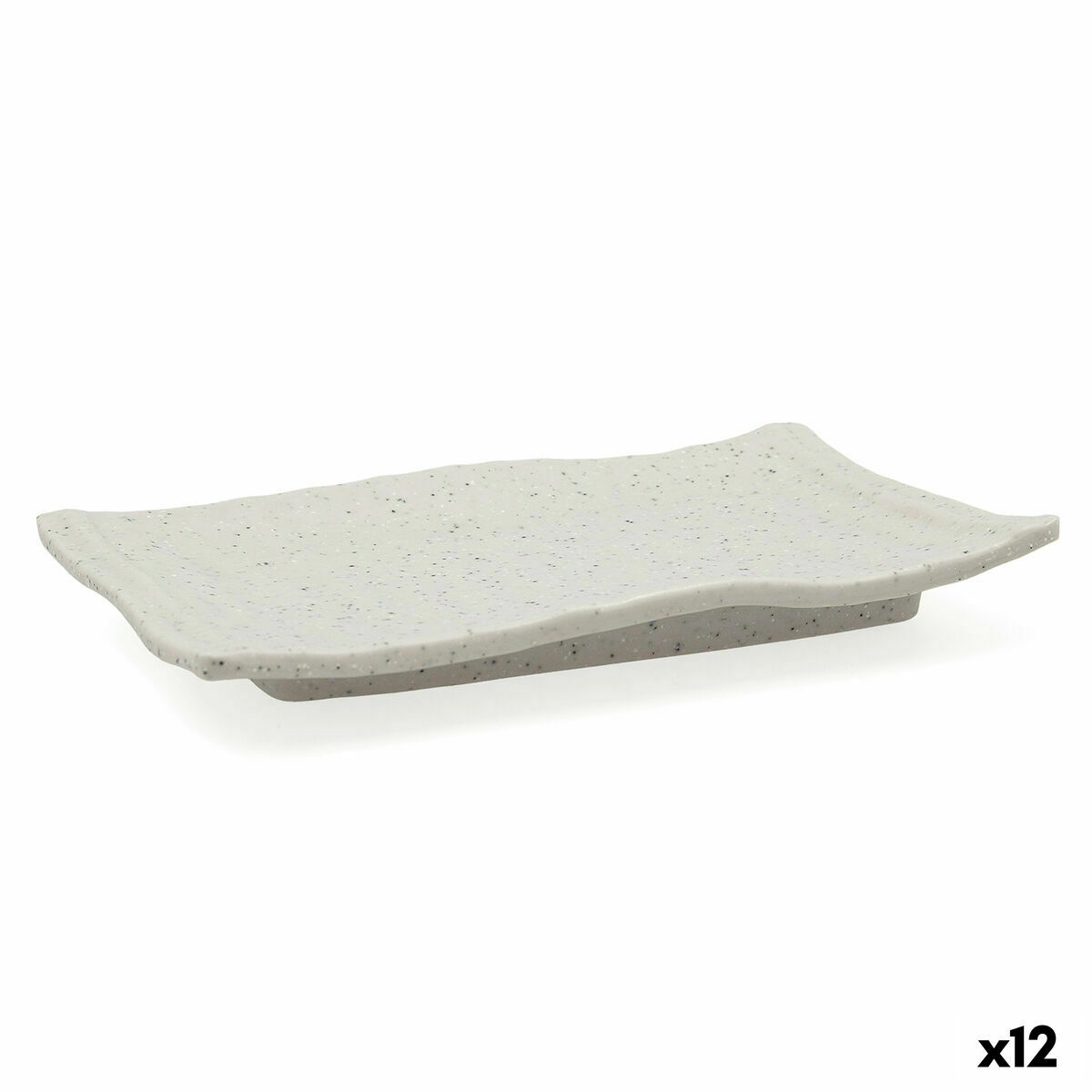 Platt skål Bidasoa Ikonic Grå Plast Melamin 20,7 x 13 x 2 cm (12 antal) (Pack 12x) - 3