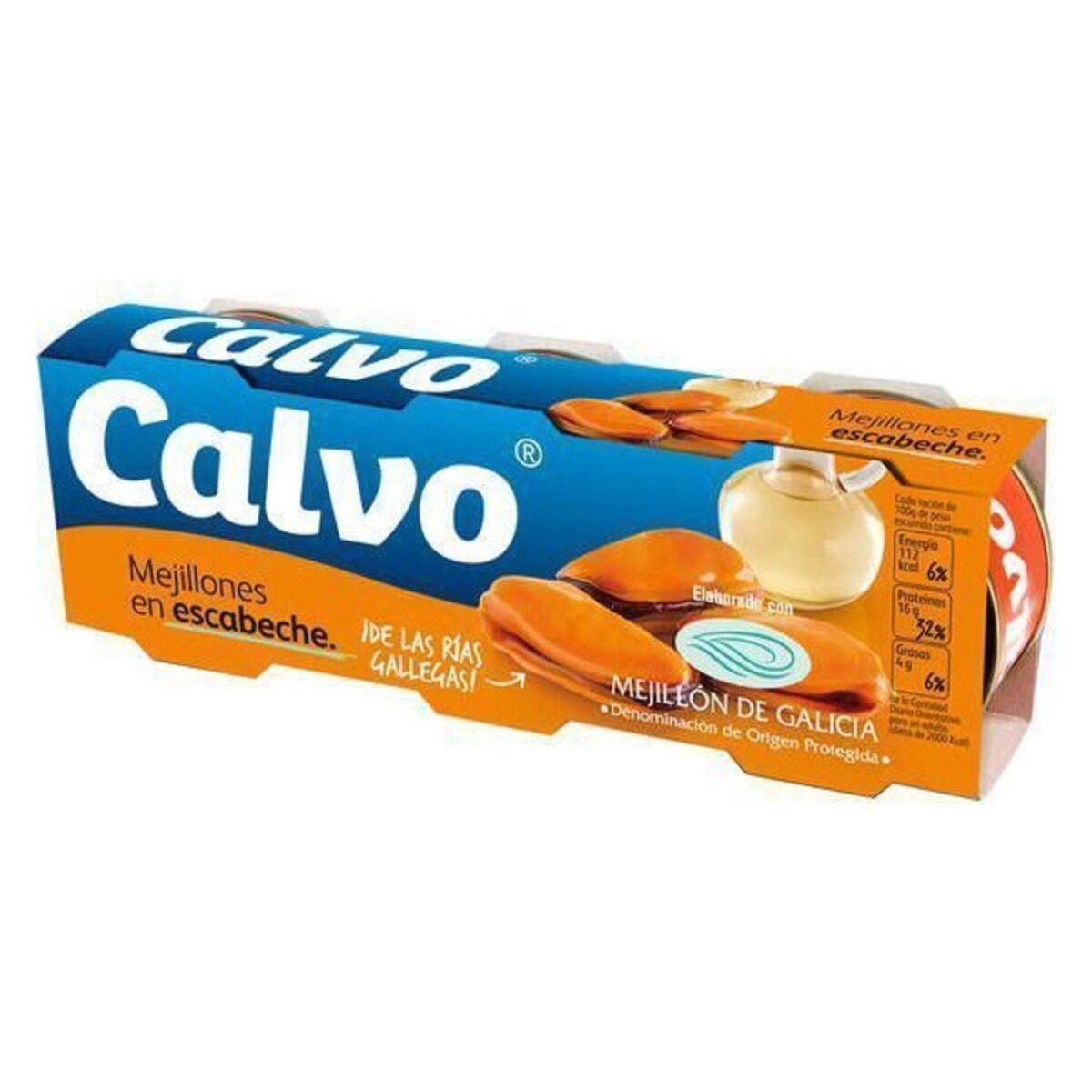Musslor inlagda i Escabeche-marinad Calvo (3 x 80 g) - 2