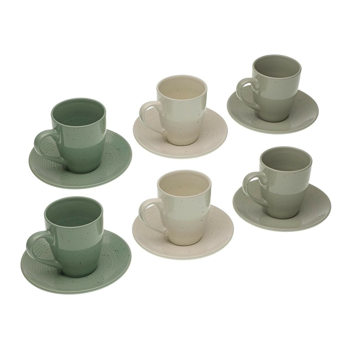 Set med koppar och fat Versa Mara Keramik (8,6 x 6,4 x 9,2 cm) (6 Delar)