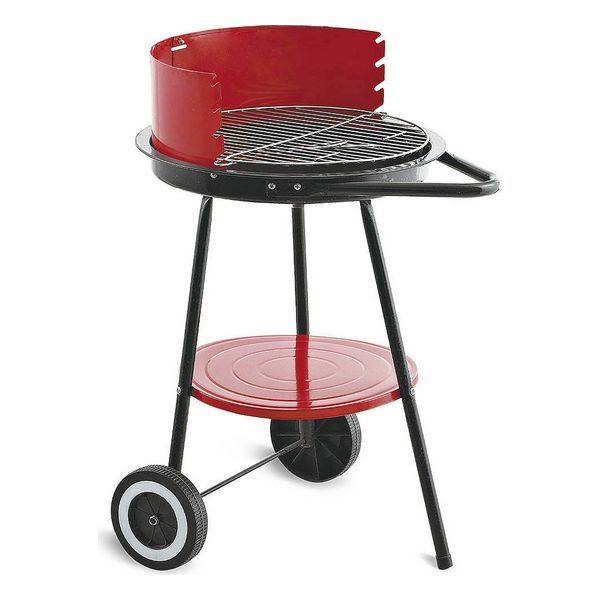 Kolgrill med hjul Algon Svart Röd (Ø 43 cm) Emaljerat stål