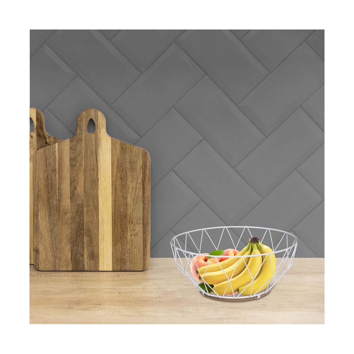 Fruktskål Secret de Gourmet Metall Vit Ø 28 cm - 2