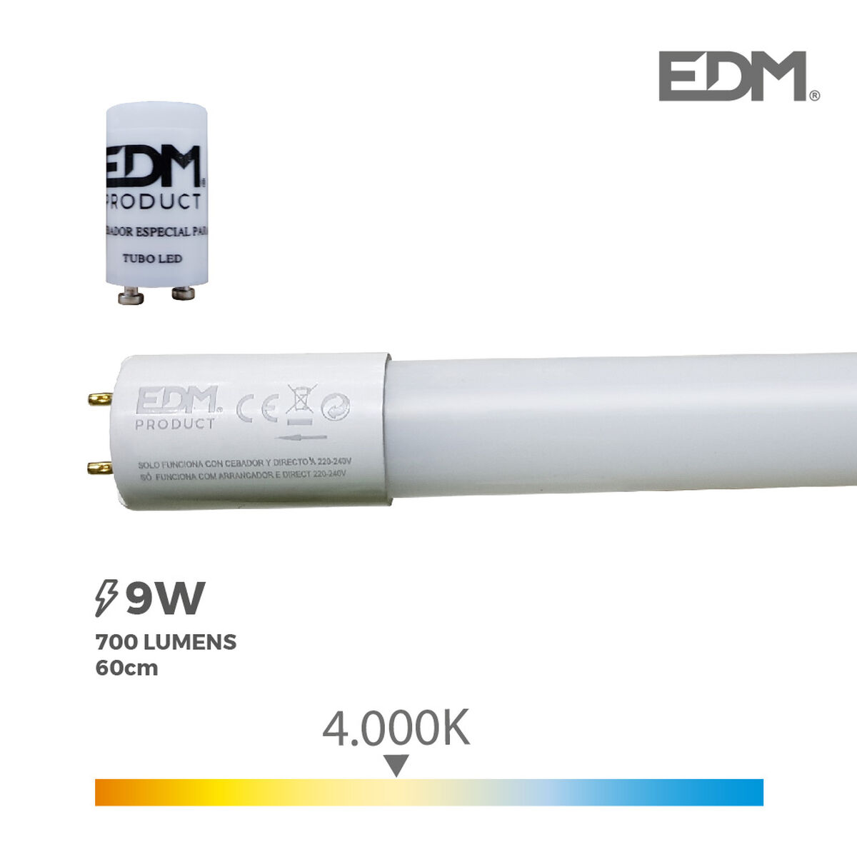 LED Tub EDM 9 W T8 F 700 lm (4000 K)