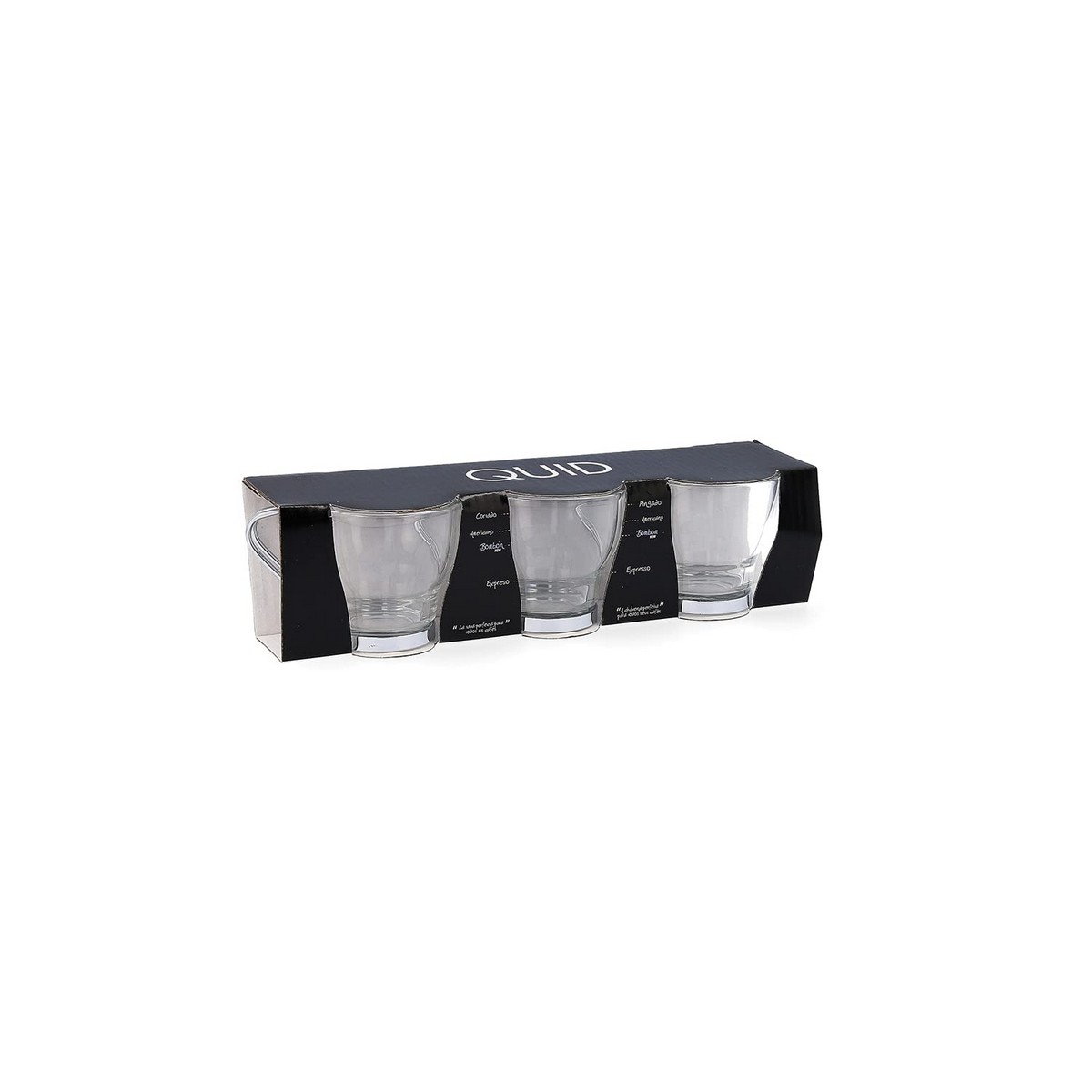 Set med kaffekoppar Quid Transparent Stål Glas (110 ml) (3 antal) - 3