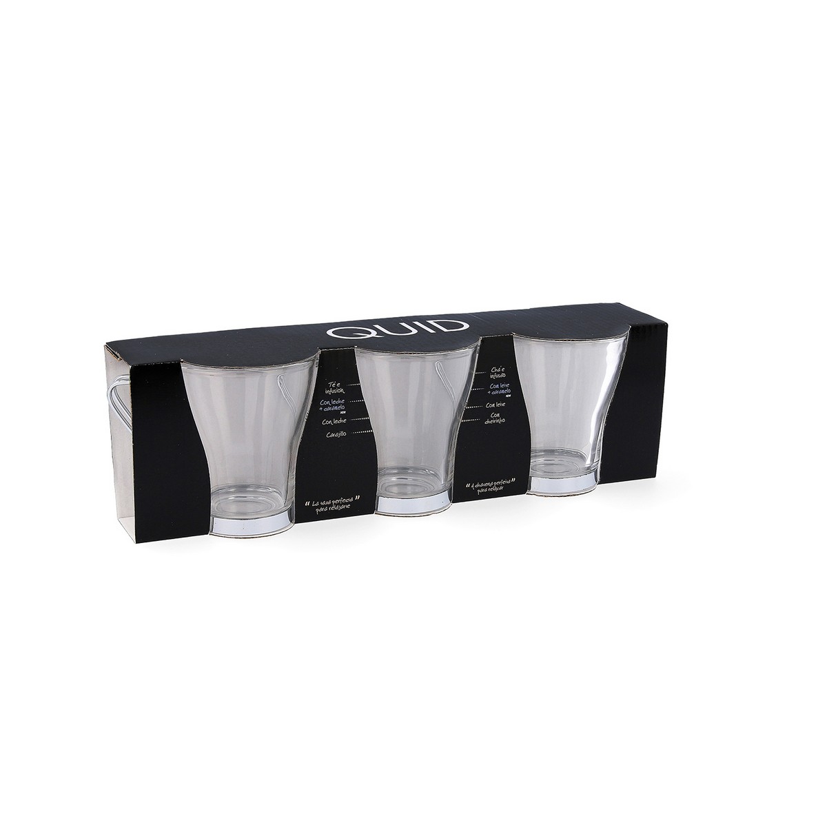 Set med kaffekoppar Quid Transparent Stål Glas (250 ml) (3 antal) - 2