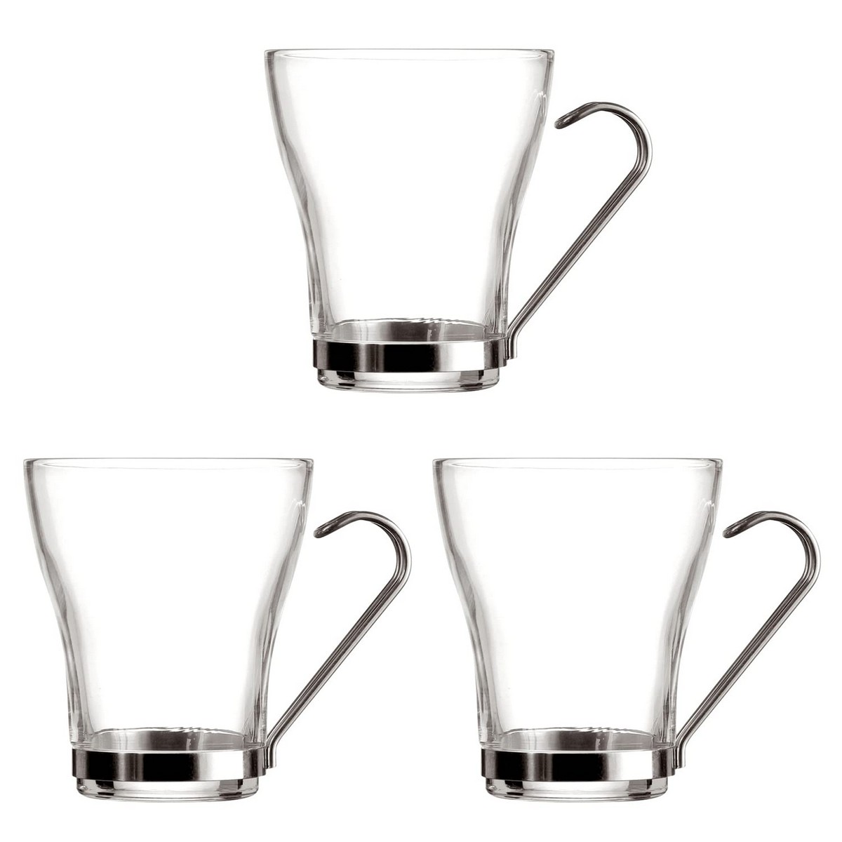 Set med kaffekoppar Quid Transparent Stål Glas (250 ml) (3 antal) - 3