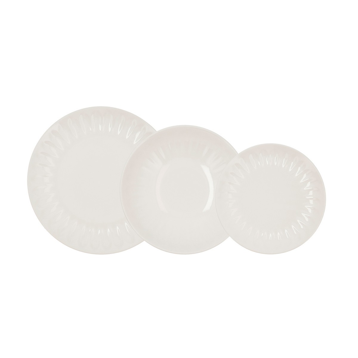 Matservis Bidasoa Romantic Ivory Keramik Vit 18 Delar